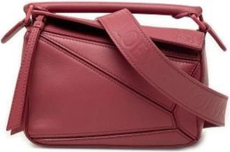 Loewe Pre-owned Mini Puzzle Satchel - Dames - Vintage Schoudertas - Roze - ONE Size - Leer - Vintage