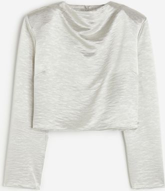 H&M Extravagante Bluse - Grau
