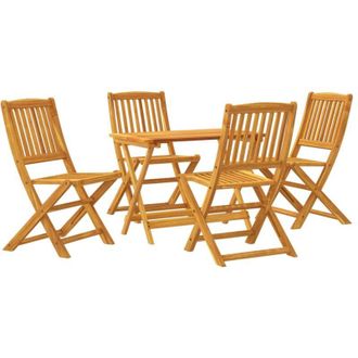 vidaXL Set De Comedor De Jard&iacute;n Plegable 5 Pzas Madera Maciza Acacia Vidaxl