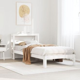 vidaXL Estructura De Cama Con Cabecero Madera Pino Blanco 75x190 Cm Vidaxl