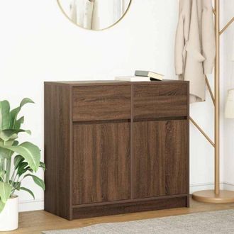 vidaXL Credenza con Cassetto Rovere Marrone 80x34x76 cm in Truciolato - Vidaxl