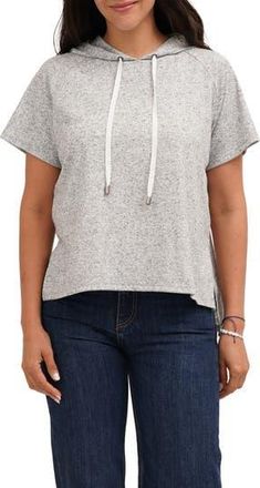 Cyrus Short Sleeve Pullover Hoodie in Midnight/Black at Nordstrom Rack, Size X-Large