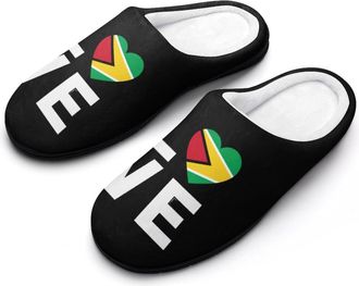 Generic Love Guyana Funny Mens Cotton Slippers Shoes Novelty Soft Non-Slip Sole Home Shoe