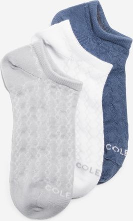 Cole Haan Womens 3-Pair Diamond Textured Super Soft Low Cut Socks - White
