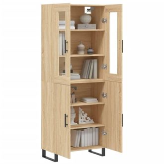 Berkfield Home Highboard Sonoma Oak 69.5x34x180 cm Engineered Wood in Light Brown