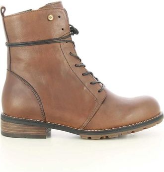 Wolky Cognac Murray Damesschoenen - Dames - Veterlaarzen - Bruin - 40 EU - Wol - Schoenen
