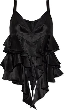 Balmain Zijden Camisole Top - Dames - Tops zonder mouwen - Zwart - S - Tops