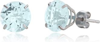 MAX + STONE 10k Yellow or White Gold 8mm Round Cut Gemstone Birthstone Stud Earrings