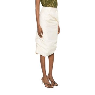 Diesel Rokken, Dames, Beige, S, Nylon, Midi Rok