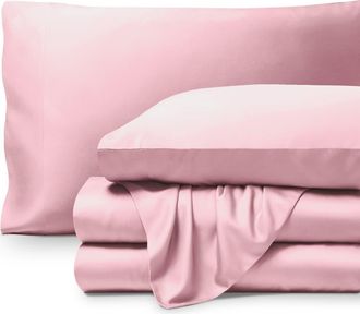 Bare Home Cooling Rayon Sheet Set - Split King in Light Pink at Nordstrom