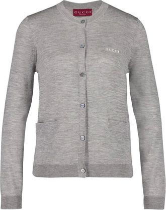 Gucci Long Sleeve Crew-Neck Cardigan