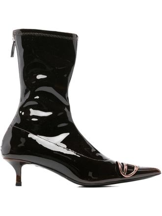 Diesel logo-plaque heeled boots - men - Polyurethane/Polyurethane/Polyurethane - 41 - Red