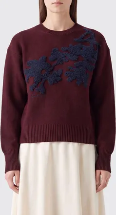 Erdem Maglia girocollo relaxed fit in misto lana merino con motivo floreale