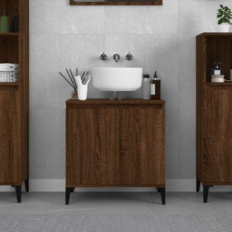 vidaXL Mobile Lavabo Rovere Marrone 58x33x60 cm in Legno Multistrato - Vidaxl