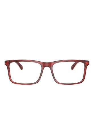 Emporio Armani Occhiali rettangolari - Rosso