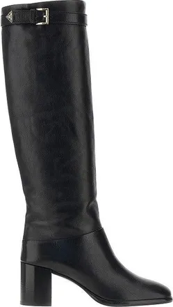 Prada Leather boots with triangle logo Woman 37