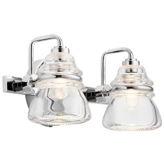 Netlighting Kichler Talland Bathroom Wall Lamp Polished Chrome IP44 in Grey