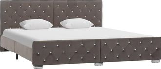 vidaXL Estructura De Cama Sin Colch&oacute;n Terciopelo Gris 180x200 Cm Vidaxl
