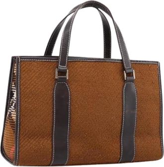 Burberry Pre-owned Hand Bag - Dames - Vintage Handtas - Bruin - ONE Size - Wol - Vintage
