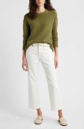 Nordstrom Texture Crewneck Sweater in Olive Capulet at Nordstrom, Size Xx-Small