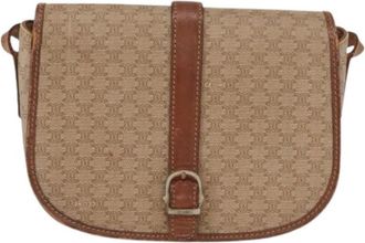 Celine Pre-owned Vintage macadam schoudertas - Dames - Vintage Schoudertas - Beige - ONE Size - Leer - Vintage