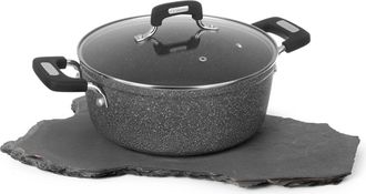 KASANOVA Casseruola New Petra Dark da 26 cm, con coperchio