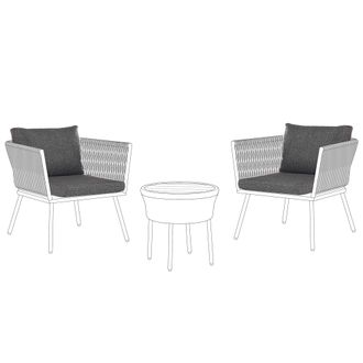 Beliani Beliani - Conjunto De Fundas De Coj&iacute;n Para Exterior Cojines De Asiento Y Respaldo Gris Oscuro Gargano