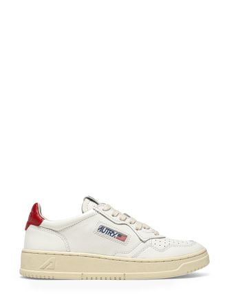 Autry Low-Top Leather Sneakers with Perforated Toe Box