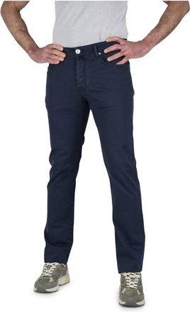 Jacob Cohen Blauwe stretch herenbroek - Heren - Slim Fit Broeken - Blauw - W32 - Katoen - Broeken