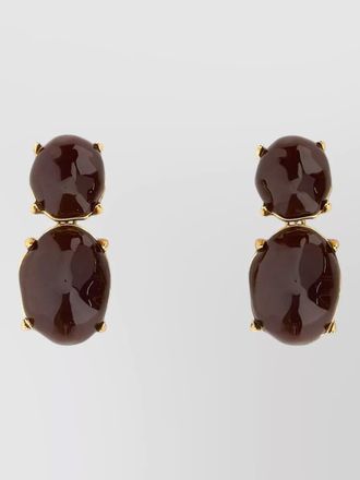 Saint Laurent metal resin earrings stud design gemstones