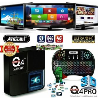 Trade Shop Trade Shop - Tv Box Hdmi Bluetooth 4gb Ram 64gb Rom 6k Ultra Hd Trasforma Tv Android Tv Q4pro