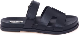 Bibi Lou Ciabatta - Dames - Sandalen - Zwart - 37 EU - Leer - Schoenen