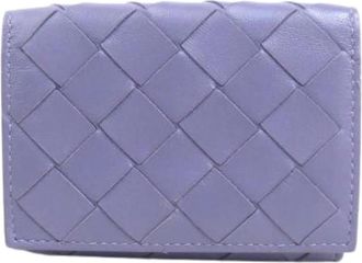 Bottega Veneta Pre-owned Leather Wallet - Dames - Vintage Accessoires - Paars - ONE Size - Leer - Vintage