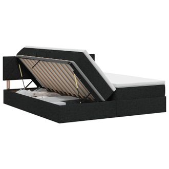 vidaXL Letto Con Contenitore Con Testiera 2 Pz Nero Pelle Sintetica Vidaxl