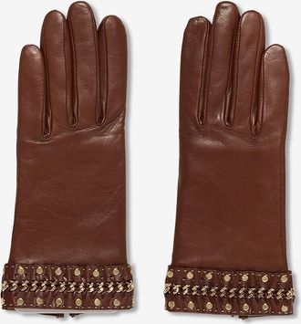 Agnelle Handschuhe aus Leder mit Kettendetails Siloe