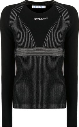 Off-white Maglione a coste - 1001 BLACK WHITE