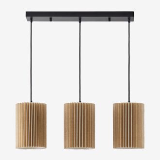 Sklum Sklum - L&aacute;mpara De Techo En Lino Y Metal Con 3 Puntos De Luz Quintelia