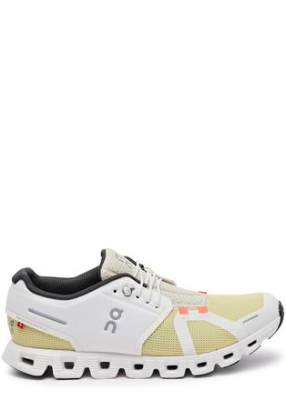 On Cloud 5 Push Panelled Mesh-knit Sneakers - Cream - 6 (IT37 / UK4)