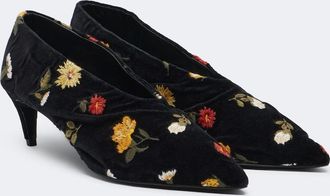 Khaite Miriam embroidered velvet pumps
