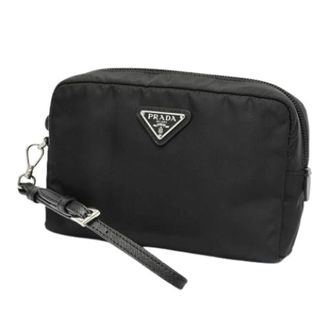 Prada Pre-owned Clutches, unisex, Black, Size: ONE SIZE Pre-owned Nylon Clutch