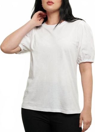 Derek Lam Eva Puff Sleeve T-Shirt In Optic White