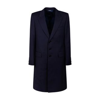 Dolce & Gabbana Single-Breasted Coats, male, Blue, 2XL, Blue Single Breasted Coat