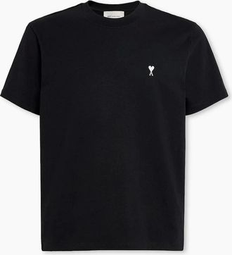 Ami Mens Ami Paris Ami De Coeur White Heart T-Shirt Black - Size: 42