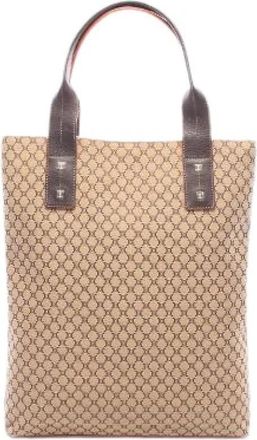 Celine Pre-owned Macadam Canvas Leather Tote Bag - Dames - Vintage Shopper - Beige - ONE Size - Leer - Vintage