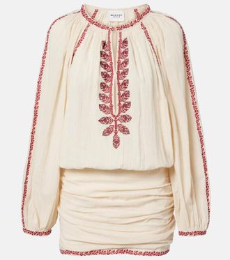 Isabel Marant Abito corto Ludy in cotone con ricamo