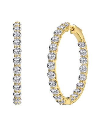 Rachel Glauber 14K Plated Cz Hoop Earrings