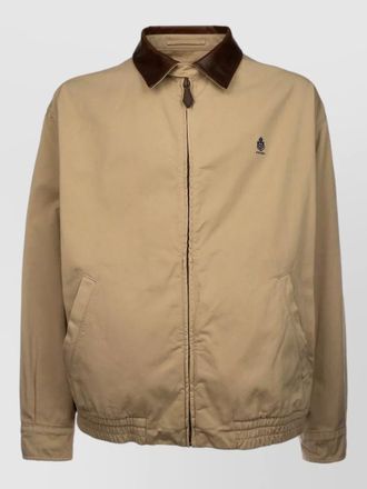 Prada short coat elasticated hem contrast collar
