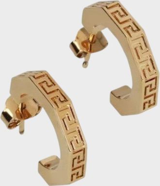 Versace Womens Greca Mini Hoop Earrings Gold - Size: O/S