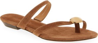 Madewell The Mila Hardware Toe Loop Slide Sandal in Aged Cognac at Nordstrom, Size 6.5