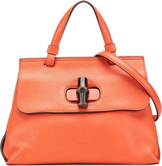 Gucci Borsa a tracolla Daily piccola in pelle e bambù 2000-2015 - Arancione